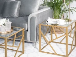 Beliani Sivupoyta Lasitasolla Metalli Kulta Orland Store