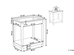 Beliani Sivupoyta Lasitasolla Valkoinen Attu New
