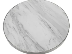 Beliani Sivupoyta Marmorikuvio Valkoinen/Hopea Ramona Discount