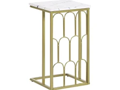 Beliani Sivupoyta Marmorikuvio Valkoinen/Kulta Pandale Clearance