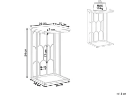 Beliani Sivupoyta Marmorikuvio Valkoinen/Kulta Pandale Clearance