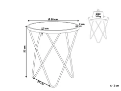Beliani Sivupoyta Metalli Marmorikuvio Valkoinen/Hopea Meridian Ii Online