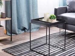 Beliani Sivupoyta Metalli Musta Saxon Cheap