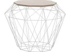 Beliani Sivupoyta Metalli Säilytystila Valkoinen Elida Shop