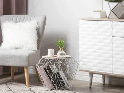 Beliani Sivupoyta Metalli Säilytystila Valkoinen Elida Shop