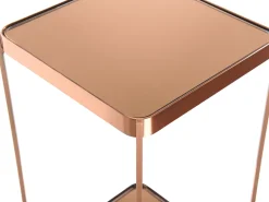 Beliani Sivupoyta Peililasitasolla Metalli Korkea Kupari Alsea Store