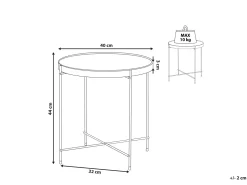 Beliani Sivupoyta Peililasitasolla Rauta Kulta Lucea Hot