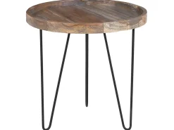 Beliani Sivupoyta Tiikki Tumma Puu/Musta Bondiss Best Sale