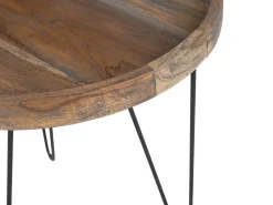 Beliani Sivupoyta Tiikki Tumma Puu/Musta Bondiss Best Sale