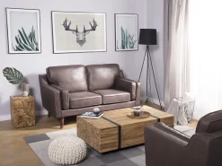 Beliani Sivupoyta Tiikki Vaalea Puu Nelson Clearance