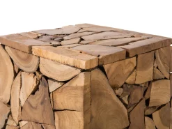 Beliani Sivupoyta Tiikki Vaalea Puu Nelson Clearance