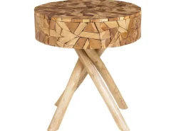 Beliani Sivupoyta Tiikki Vaalea Puu Thorsby Sale