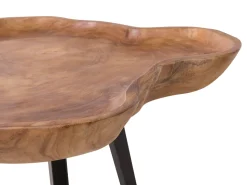 Beliani Sivupoyta Tiikki Vaalea Puu/Musta Elsa Fashion