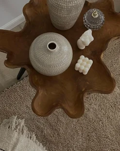 Beliani Sivupoyta Tiikki Vaalea Puu/Musta Elsa Fashion