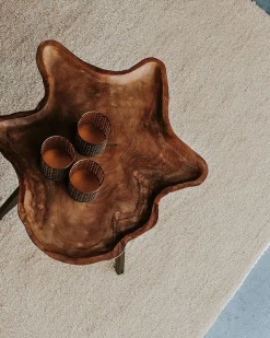 Beliani Sivupoyta Tiikki Vaalea Puu/Musta Elsa Fashion