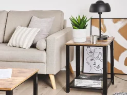 Beliani Sivupoyta Tumma Puu/Musta Aston Discount