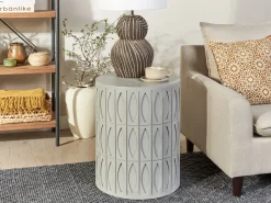 Beliani Sivupoyta Vaaleanharmaa Deara Best Sale