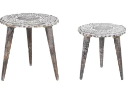 Beliani Sivupoytasetti Mangopuu Luonnonvalkoinen 2 Kpl Adro Sale