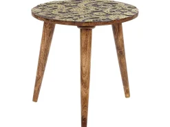 Beliani Sivupoytasetti Mangopuu Tumma Puu/Kulta 2 Kpl Chanpi Sale