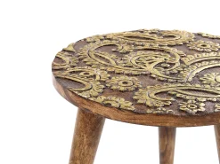 Beliani Sivupoytasetti Mangopuu Tumma Puu/Kulta 2 Kpl Chanpi Sale