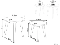 Beliani Sivupoytasetti Mangopuu Tumma Puu/Kulta 2 Kpl Chanpi Sale
