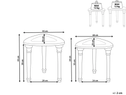 Beliani Sivupoytasetti Mangopuu Vaalea Puu 2 Kpl Saora Store