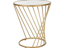 Beliani Sivupoytasetti Peililasitasolla Rauta Kulta 2 Kpl Twist Sale