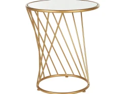 Beliani Sivupoytasetti Peililasitasolla Rauta Kulta 2 Kpl Twist Sale