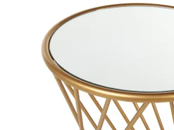 Beliani Sivupoytasetti Peililasitasolla Rauta Kulta 2 Kpl Twist Sale