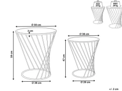 Beliani Sivupoytasetti Peililasitasolla Rauta Kulta 2 Kpl Twist Sale