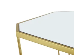 Beliani Sivupoytasetti Peililasitasolla Metalli Kulta 2 Kpl Sierra Hot