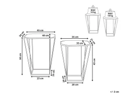 Beliani Sivupoytasetti Peililasitasolla Metalli Kulta 2 Kpl Sierra Hot