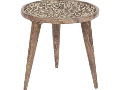 Beliani Sivupoytasetti Tumma Mangopuu 2 Kpl Ranja Flash Sale