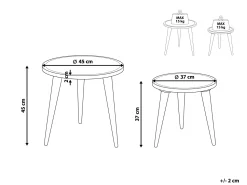Beliani Sivupoytasetti Tumma Mangopuu 2 Kpl Ranja Flash Sale