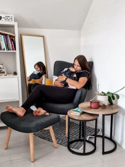 Beliani Sivupoytasetti Tumma Puu/Musta 2 Kpl Dixie New