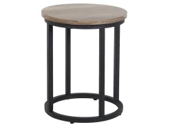 Beliani Sivupoytasetti Tumma Puu/Musta 2 Kpl Dixie New