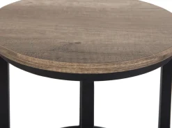 Beliani Sivupoytasetti Tumma Puu/Musta 2 Kpl Dixie New