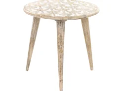 Beliani Sivupoytasetti Vaalea Mangopuu 2 Kpl Hursi Clearance