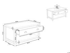 Beliani Sohvapoyta 2 Laatikkoa Vaaleanharmaa/Vaalea Puu Clio Cheap