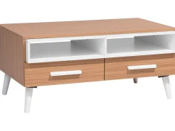 Beliani Sohvapoyta 2 Laatikkoa Vaalea Puu/Valkoinen Alloa Best