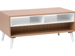 Beliani Sohvapoyta 2 Laatikkoa Vaalea Puu/Valkoinen Alloa Best