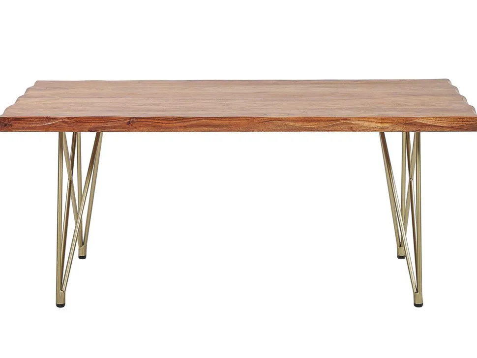 Beliani Sohvapoyta Akaasia Vaalea Puu/Kulta Raley Store