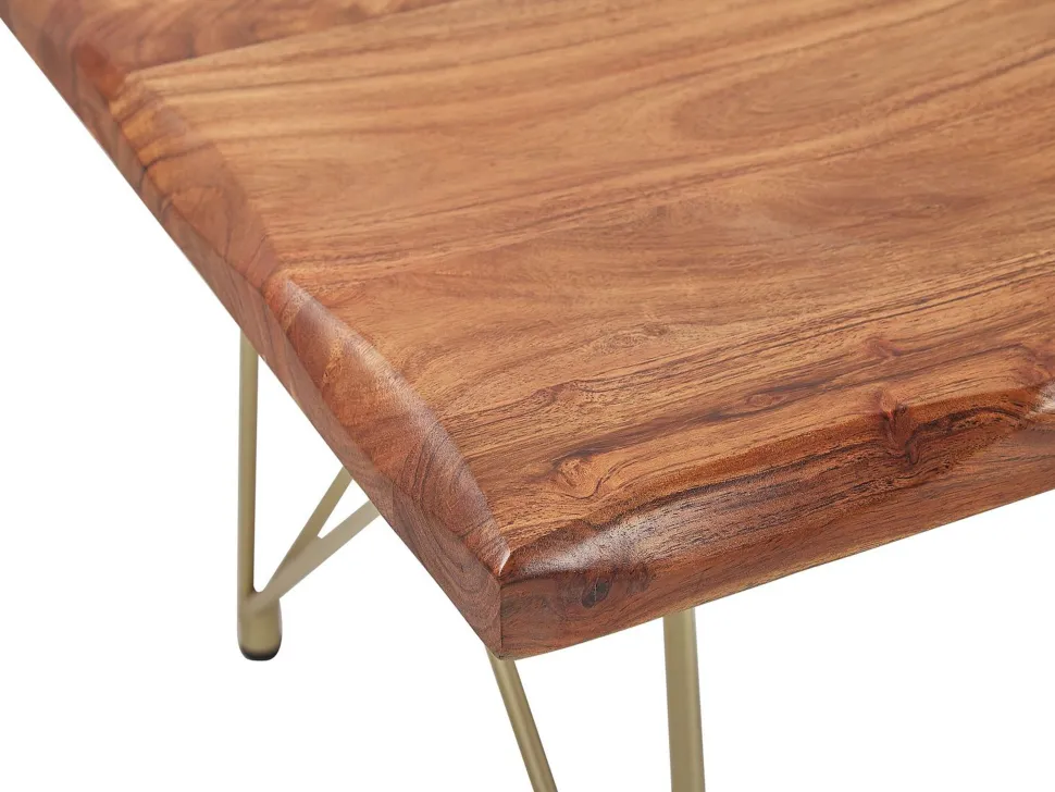 Beliani Sohvapoyta Akaasia Vaalea Puu/Kulta Raley Store