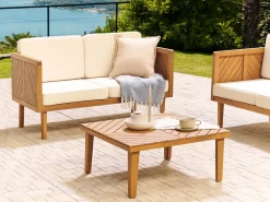 Beliani Sohvapoyta Akaasia Vaalea Puu Baratti Cheap