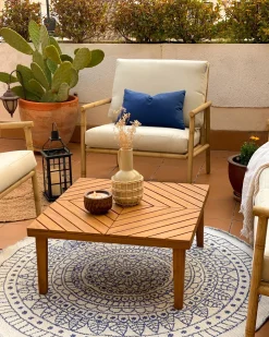 Beliani Sohvapoyta Akaasia Vaalea Puu Baratti Cheap