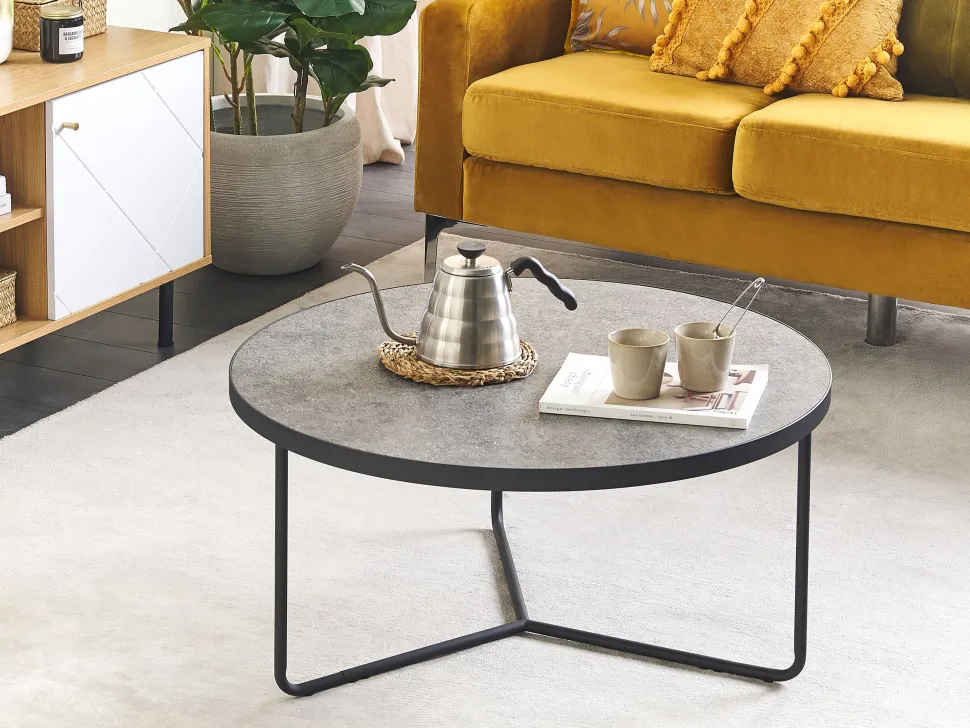 Beliani Sohvapoyta Iso Harmaa/Musta Melody Discount