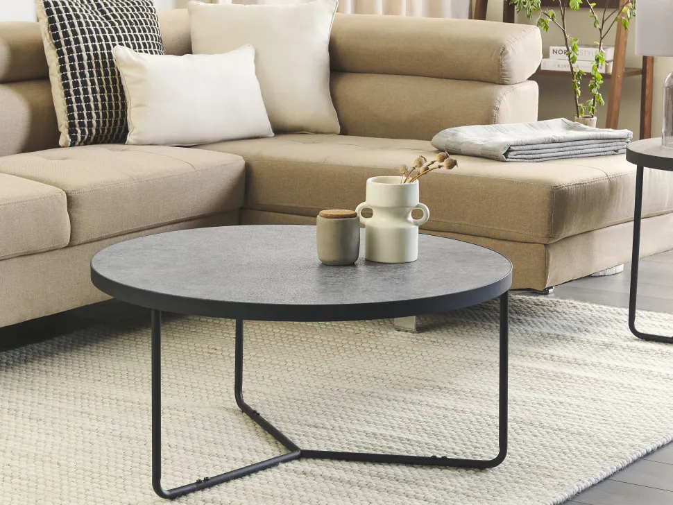 Beliani Sohvapoyta Iso Harmaa/Musta Melody Discount