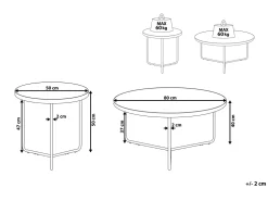 Beliani Sohvapoyta Iso Ja Keskikokoinen Vaalea Puu/Musta 2 Kpl Melody Discount