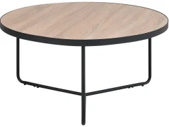 Beliani Sohvapoyta Iso Ja Keskikokoinen Vaalea Puu/Musta 2 Kpl Melody Discount