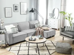 Beliani Sohvapoyta Iso Vaalea Puu/Musta Melody Best